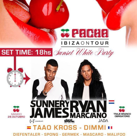 Pacha White Party Sunset recebe Sunnery James & Rayan Marciano
