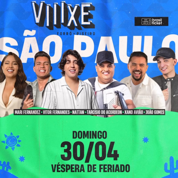 Viiixe SP: maior festival de forró e piseiro do Brasil acontece na capital em 30/04