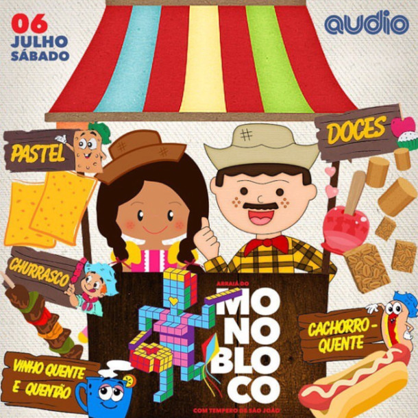 Arraiá na Audio tem Monobloco, comidas típicas e muita dança