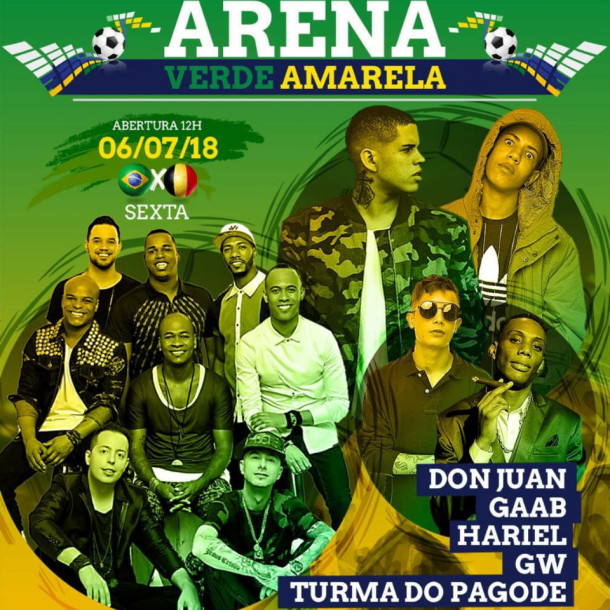 Arena Verde-Amarela traz Turma do Pagode em mais um jogo do Brasil