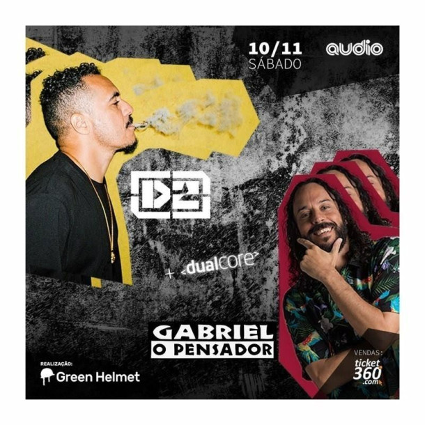 Gabriel O Pensador e Marcelo D2 dividem o palco da Audio com seus sucessos