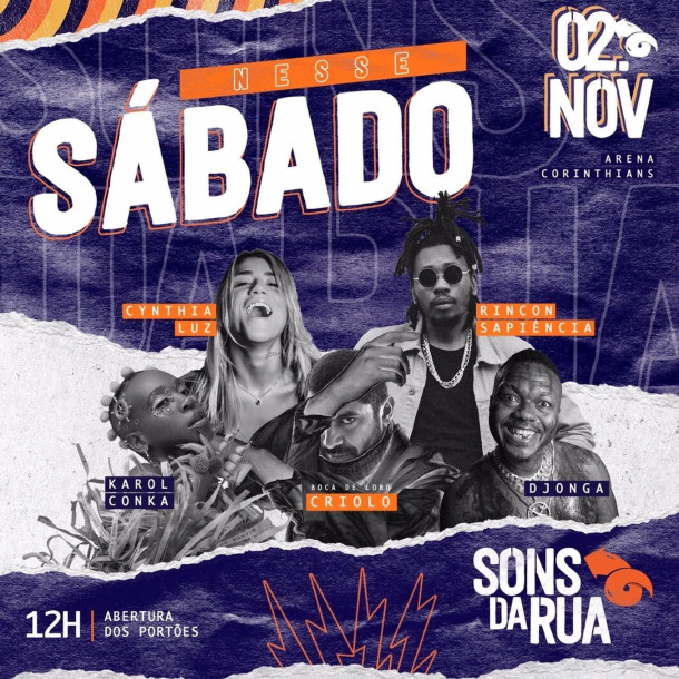 Festival Sons da Rua traz grandes nomes do rap para Arena Corinthians