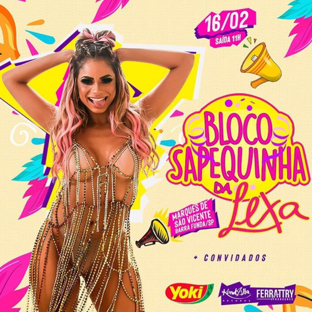 Lexa comanda o bloco ‘Sapequinha’ pela primeira vez no Carnaval de Rua de São Paulo