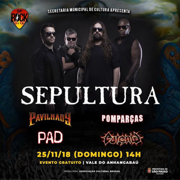 Secretaria Municipal de Cultura apresenta a primeira edição do SP Rock Show com o show exclusivo da banda Sepultura