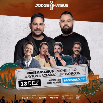 Sucesso pelo Brasil, turnê “Jorge & Mateus 20 Anos” encerra em São Paulo no Mercado Livre Arena Pacaembu