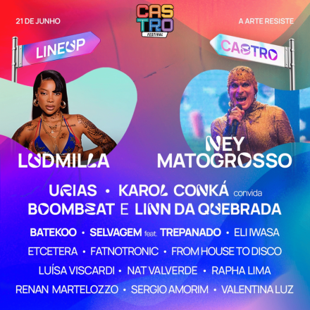 Castro Festival anuncia Ludmilla e Ney Matogrosso como atrações principais na véspera da Parada SP
