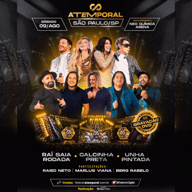 Calcinha Preta fará edição histórica do Festival “Atemporal” na Arena Neo Química, em São Paulo