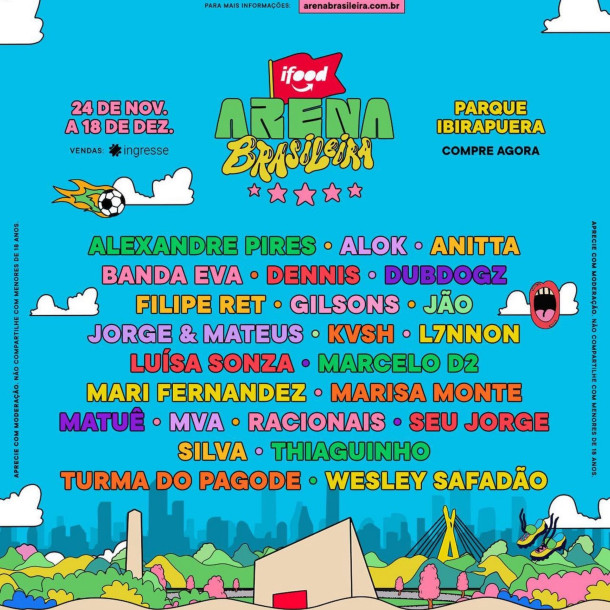 Arena Brasileira leva shows e transmissão do Brasil na Copa do Mundo para o Parque do Ibirapuera