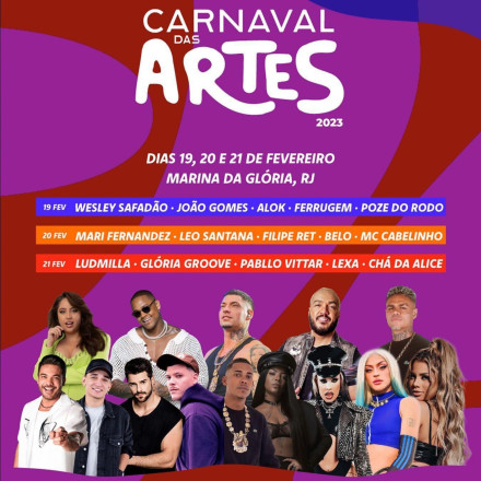 Carnaval das Artes 2023 aterrisa na Marina da Glória para 3 dias de Festival