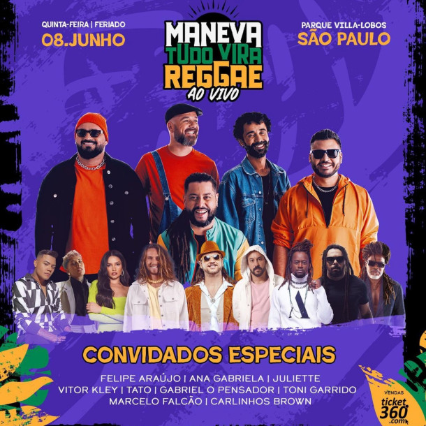 Banda Maneva anuncia gravação do DVD ‘Tudo Vira Reggae Ao Vivo’ com convidados especiais no Parque Villa Lobos