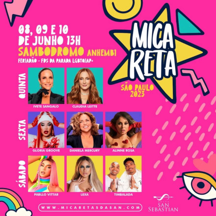 Micareta São Paulo 2023 reunirá estrelas do axé ao pop na semana Pride 2023