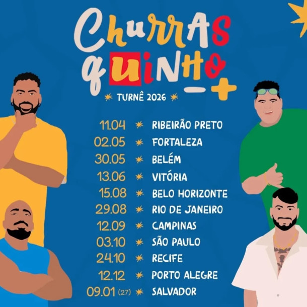 Menos é Mais anuncia retorno de shows da turnê de ‘Churrasquinho’ pelo Brasil