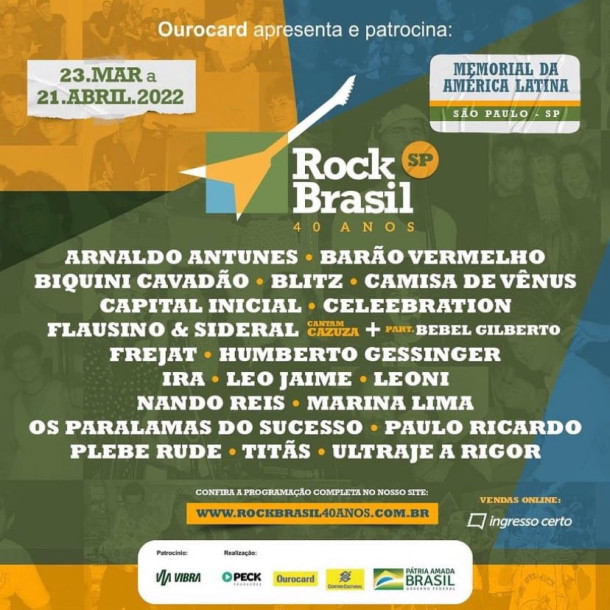 Rock Brasil 40 anos: festival reúne ícones do rock nacional em São Paulo