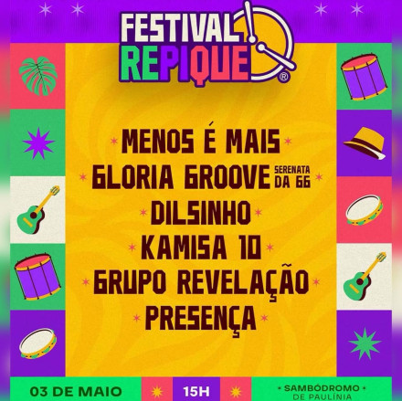 Festival Repique 2025 chega a Paulínia com grandes atrações em maio