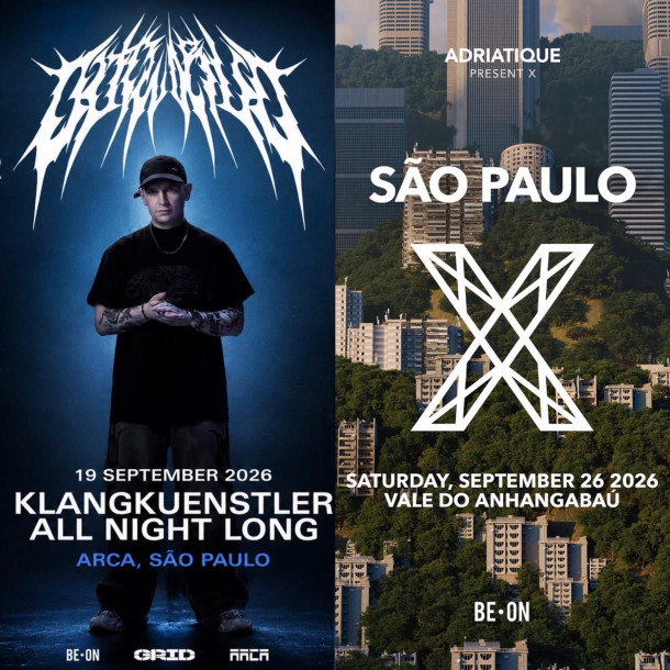 Setembro recebe 2 label parties: Outworld retorna no dia 19, na Arca – e o Vale do Anhangabaú recebe “Adriatique Present X” no dia 26.